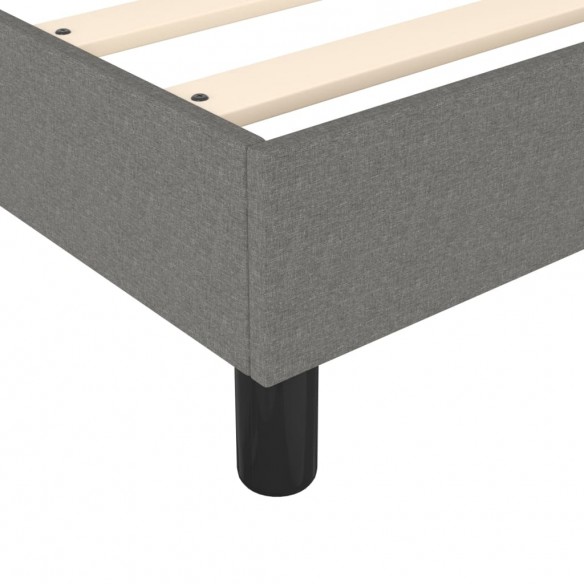 Cadre de lit avec matelas Gris foncé 90x200 cm Tissu