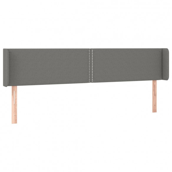 Tête de lit à LED Gris foncé 183x16x78/88 cm Tissu