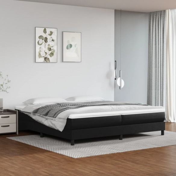 Cadre de lit avec matelas Noir 200x200 cm Similicuir