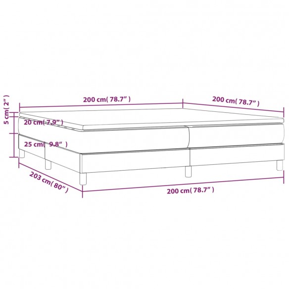 Cadre de lit avec matelas Noir 200x200 cm Similicuir