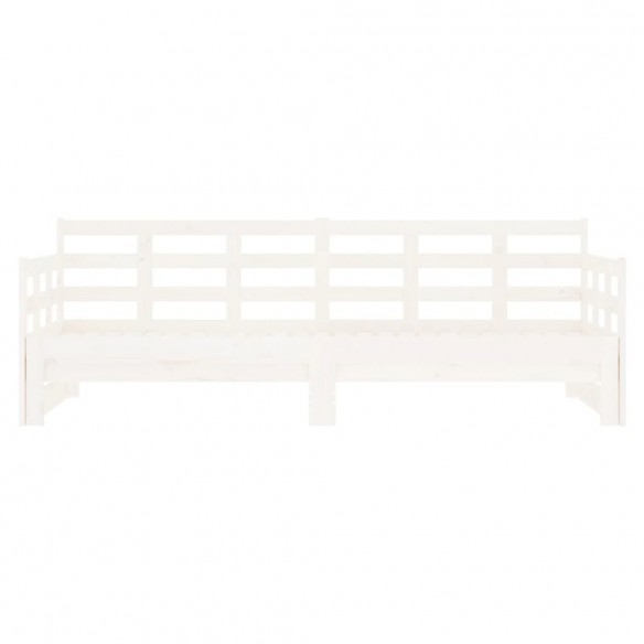 Lit coulissant Blanc Bois de pin solide 2x(80x200) cm