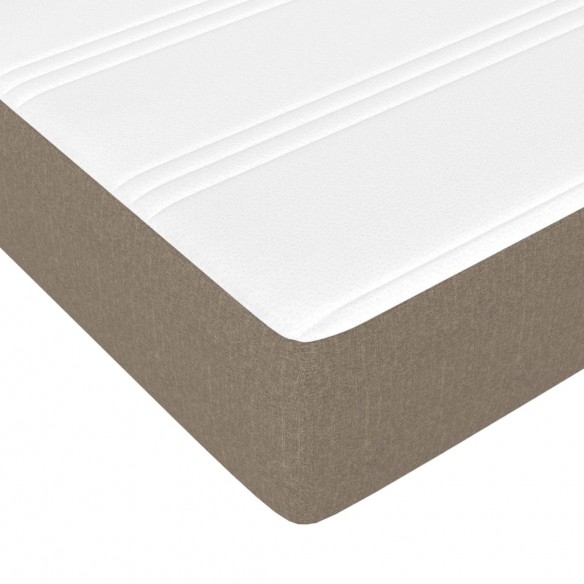 Cadre de lit avec matelas Taupe 120x200 cm Tissu