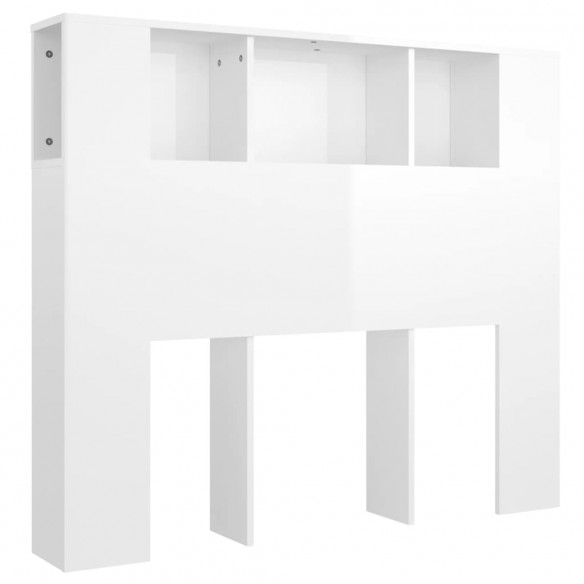 Armoire de tête de lit blanc brillant 120x18,5x102,5 cm