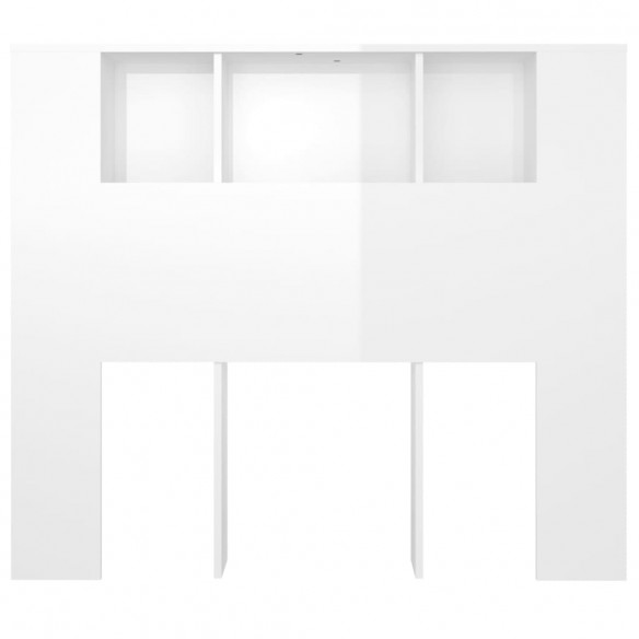 Armoire de tête de lit blanc brillant 120x18,5x102,5 cm