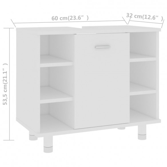 Armoire de salle de bain Blanc 60x32x53,5 cm Aggloméré