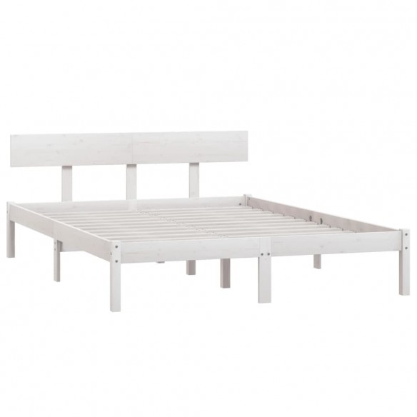 Cadre de lit Blanc Bois de pin massif 120x190cm UK petit double