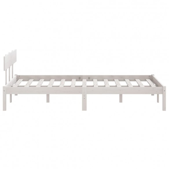 Cadre de lit Blanc Bois de pin massif 120x190cm UK petit double