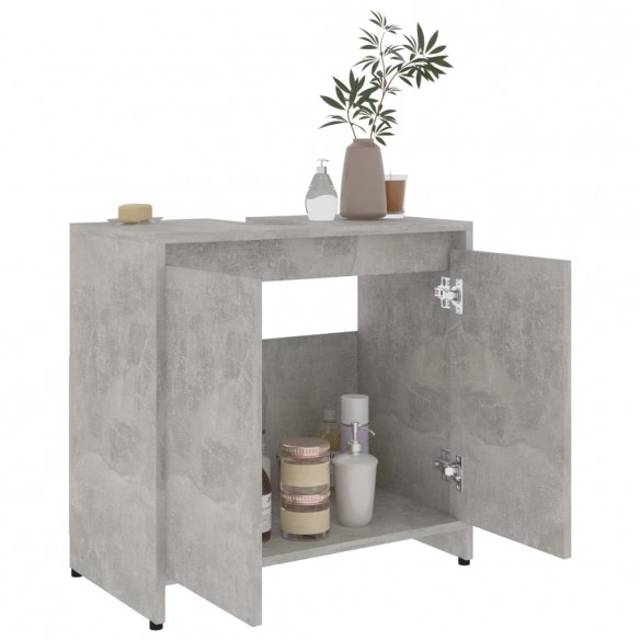 Armoire de salle de bain Gris béton 60x33x61 cm Aggloméré