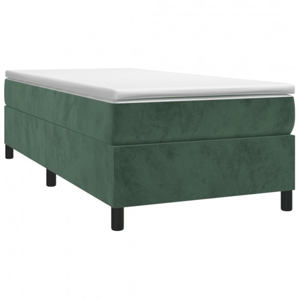 Cadre de lit Vert foncé 90x190 cm Velours