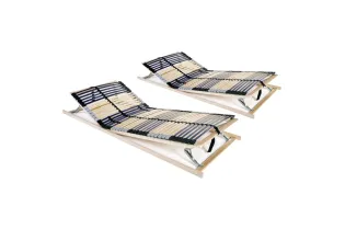 Sommiers à lattes 2 pcs avec 42 lattes 7 zones 90x200 cm