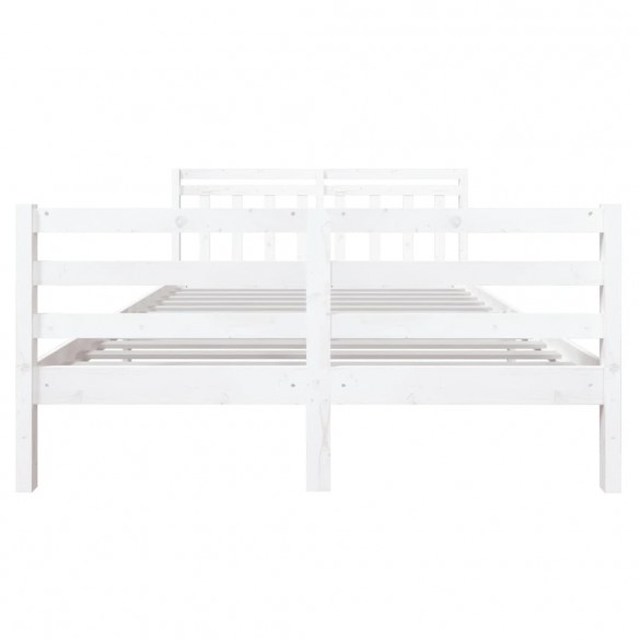 Cadre de lit Blanc Bois massif 140x190 cm