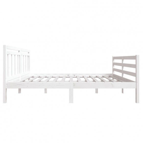 Cadre de lit Blanc Bois massif 140x190 cm