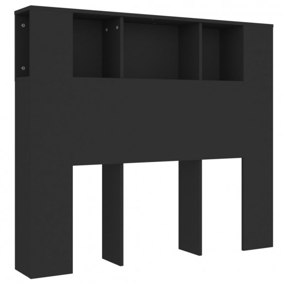 Armoire de tête de lit noir 120x18,5x102,5 cm