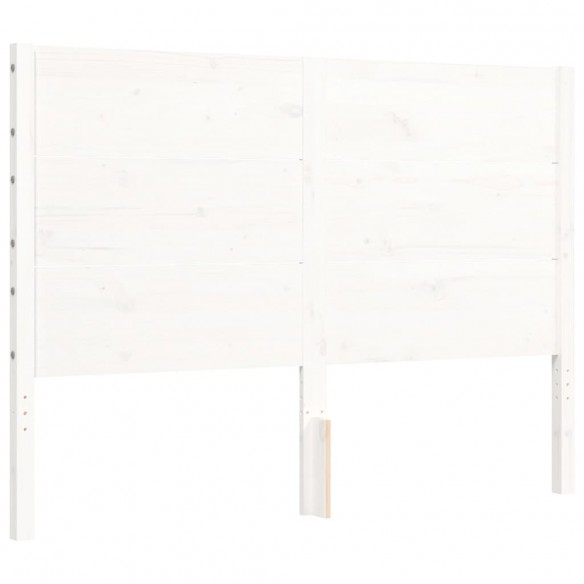 Cadre de lit avec tête de lit blanc 140x190 cm bois massif