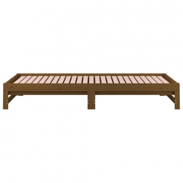 Lit coulissant Marron miel 2x(90x190) cm Bois de pin massif