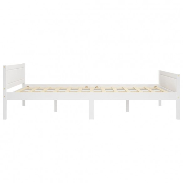 Cadre de lit Bois de pin massif Blanc 160x200 cm