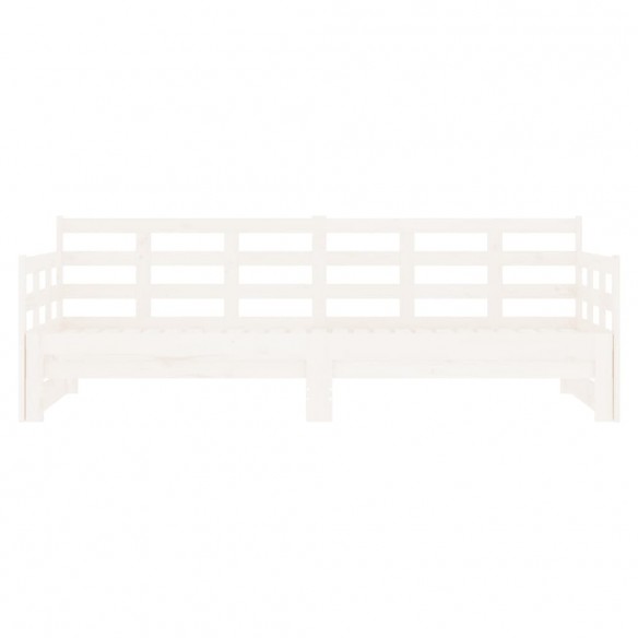 Lit coulissant Blanc Bois de pin massif 2x(90x200) cm