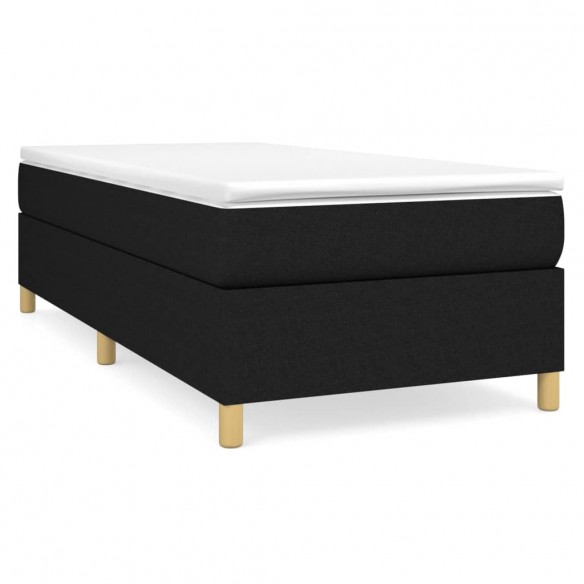 Cadre de lit avec matelas Noir 90x190 cm Tissu