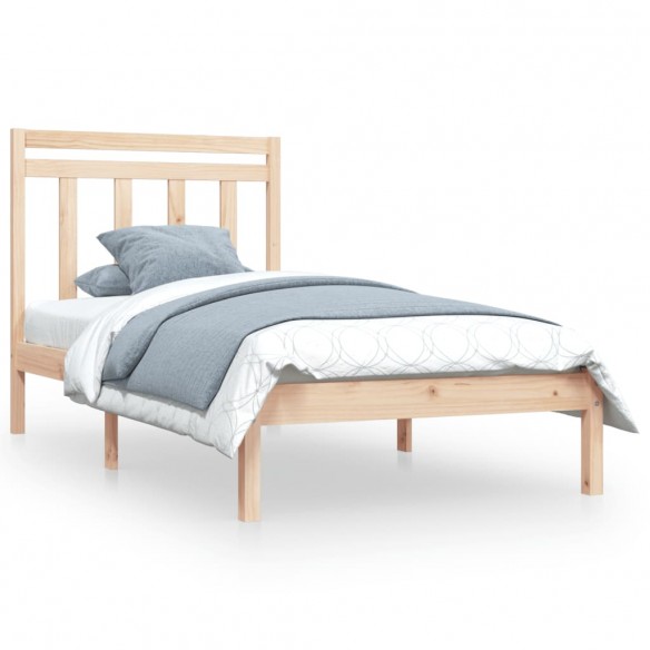 Cadre de lit bois massif 90x190 cm simple