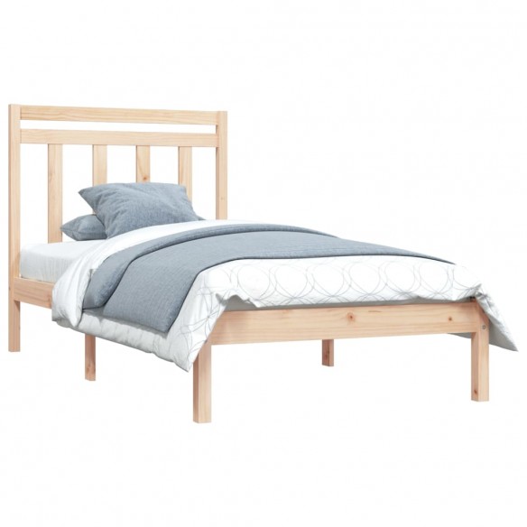 Cadre de lit bois massif 90x190 cm simple