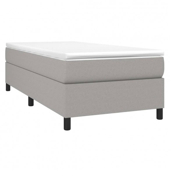 Cadre de lit avec matelas Gris clair 80x200 cm Tissu