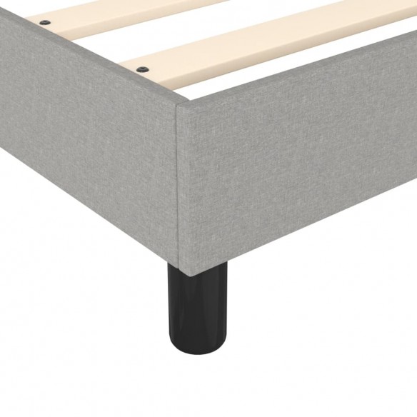 Cadre de lit avec matelas Gris clair 80x200 cm Tissu