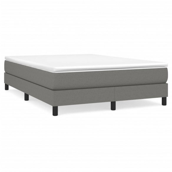 Cadre de lit avec matelas Gris foncé 160x200cm Tissu