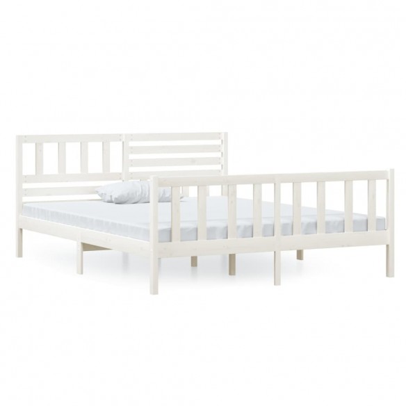 Cadre de lit Blanc Bois massif 120x200 cm