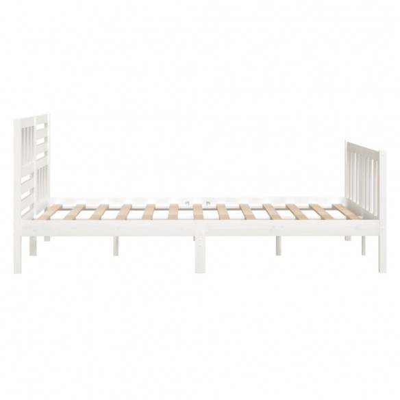 Cadre de lit Blanc Bois massif 120x200 cm