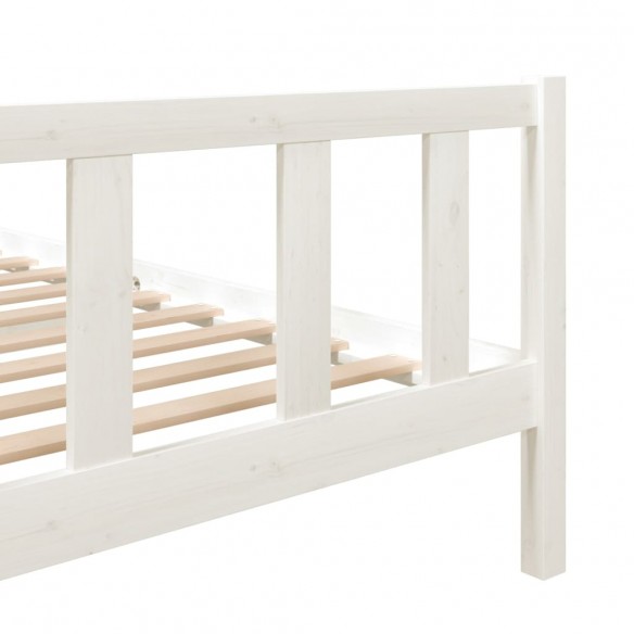 Cadre de lit Blanc Bois massif 120x200 cm