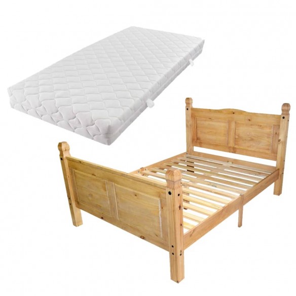 Lit avec matelas Pin mexicain Corona 160 x 200 cm