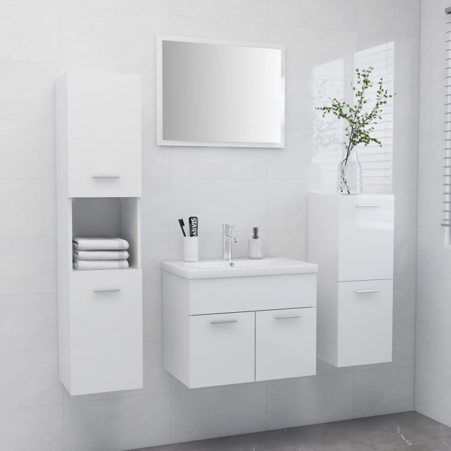 Ensemble de meubles de salle de bain Blanc brillant