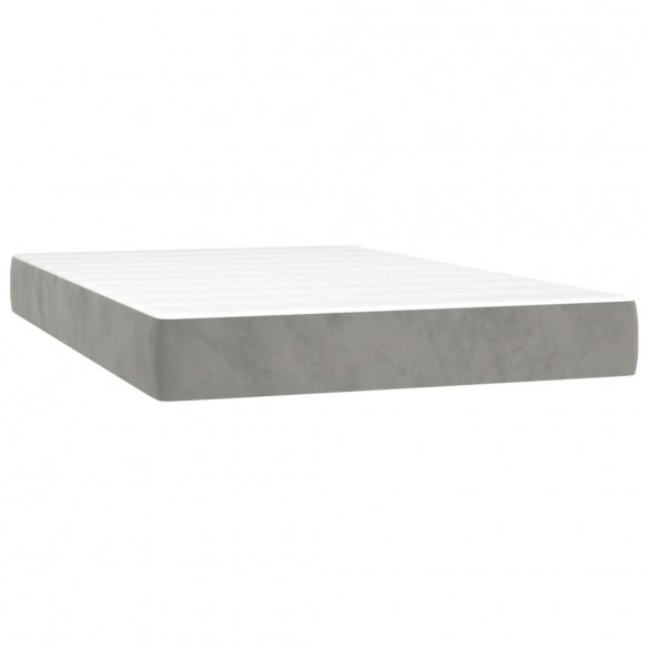 Cadre de lit avec matelas LED Gris clair 120x200 cm