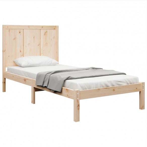 Cadre de lit bois de pin massif 90x190 cm simple