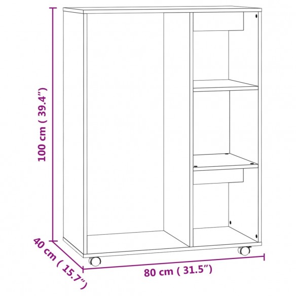 Garde-robe Chêne sonoma 80x40x110 cm Aggloméré