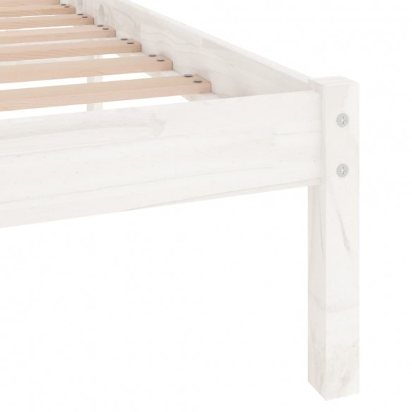 Cadre de lit Blanc Bois de pin massif 160x200 cm