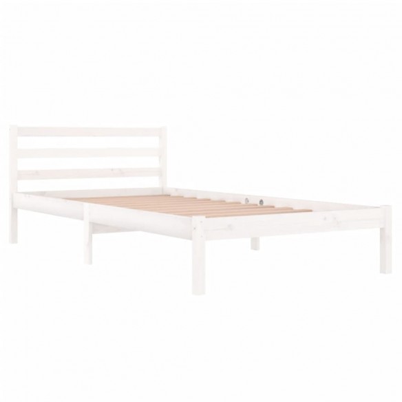 Cadre de lit Bois massif de pin 100x200 cm Blanc