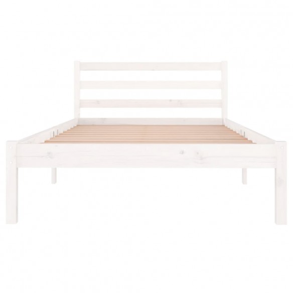 Cadre de lit Bois massif de pin 100x200 cm Blanc