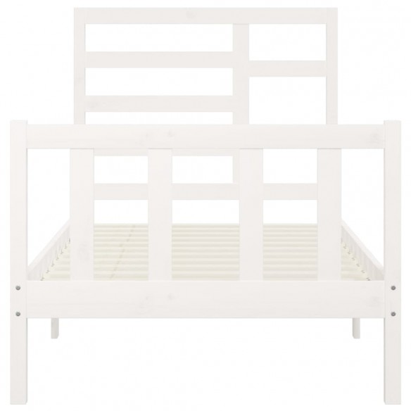 Cadre de lit Blanc Bois de pin massif 100x200 cm