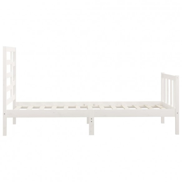 Cadre de lit Blanc Bois de pin massif 100x200 cm