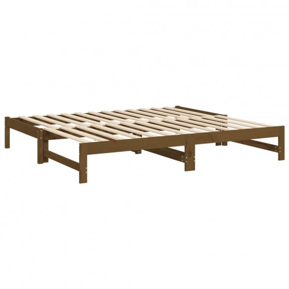 Lit coulissant Marron miel 2x(75x190) cm Bois de pin massif