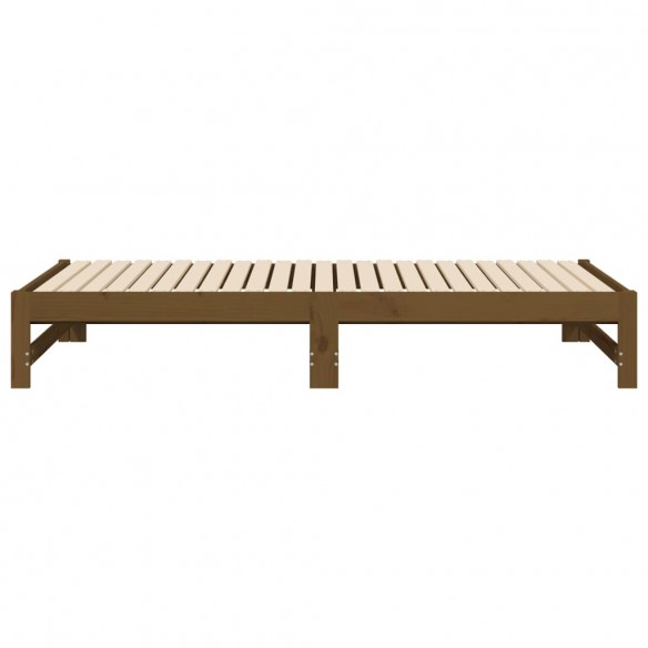 Lit coulissant Marron miel 2x(75x190) cm Bois de pin massif