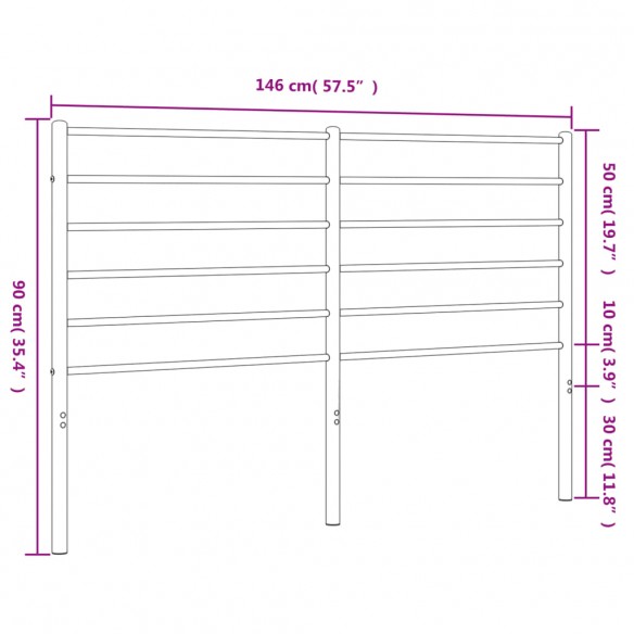 Tête de lit métal noir 140 cm