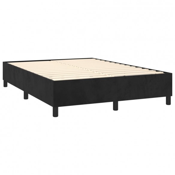 Cadre de lit matelas et LED Noir 140x200 cm Velours