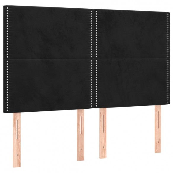 Têtes de lit 4 pcs Noir 72x5x78/88 cm Velours