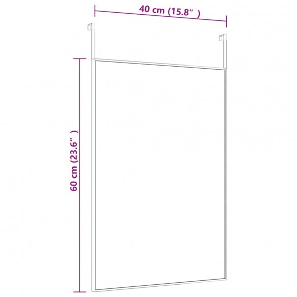 Miroir de porte Doré 40x60 cm Verre et aluminium