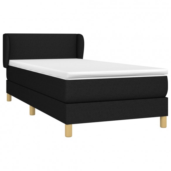 Cadre de lit avec matelas Noir 100x200 cm Tissu