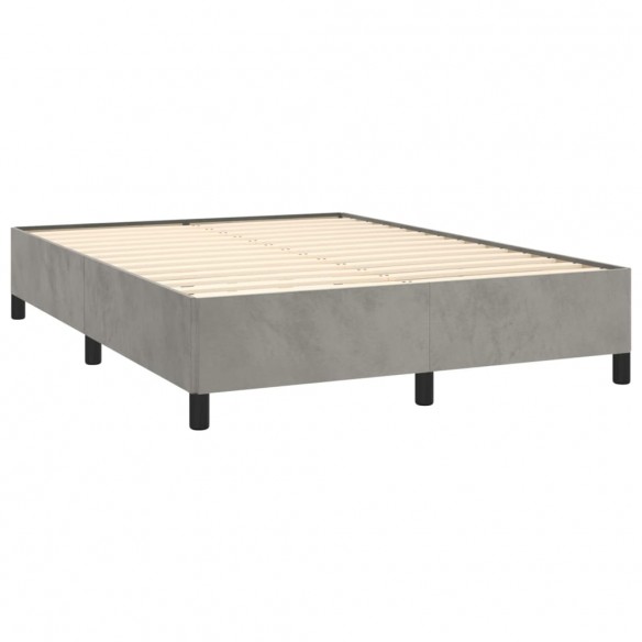 Cadre de lit Gris clair 140x190 cm Velours