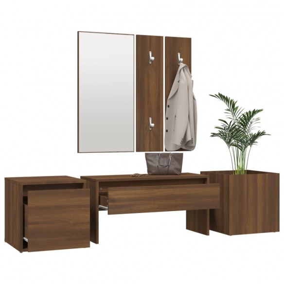 Ensemble de meubles de couloir Chêne marron Bois d'ingénierie