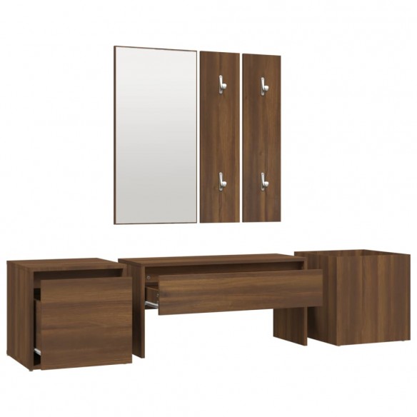 Ensemble de meubles de couloir Chêne marron Bois d'ingénierie